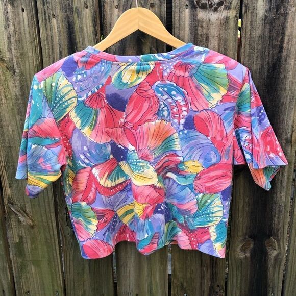 Vintage Sand Dollars Pattern Oversized Tee Sz S - Picture 6 of 7